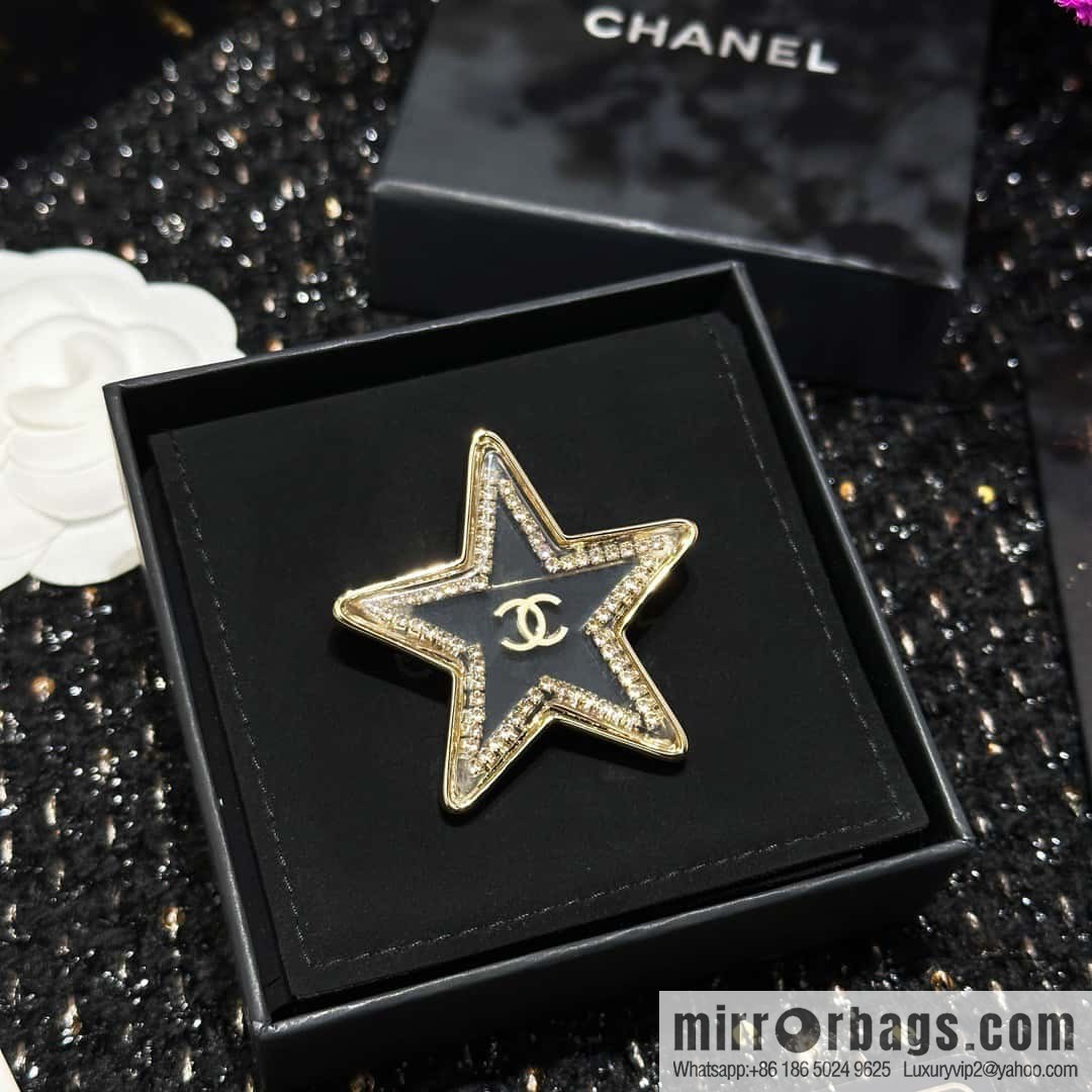 ☀️New ☑️ Chanel Double C Pentagram ⭐ Star Brooch ☀️