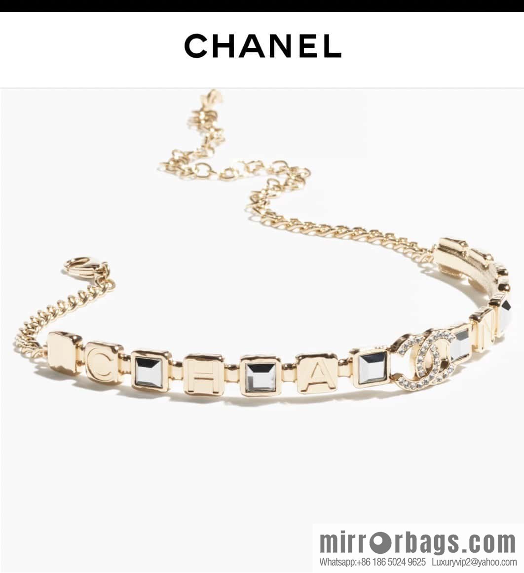 ☀️New ☑️ Chanel Double C Square Diamond Collar Necklace ☀️