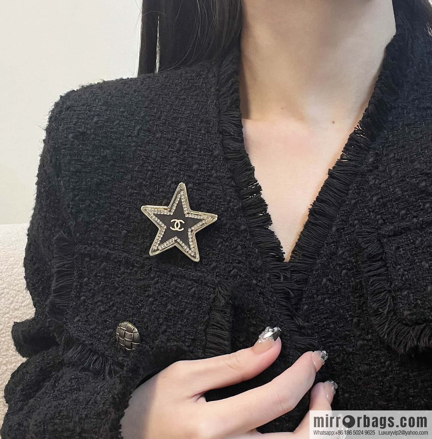 ☀️New ☑️ Chanel Double C Pentagram ⭐ Star Brooch ☀️