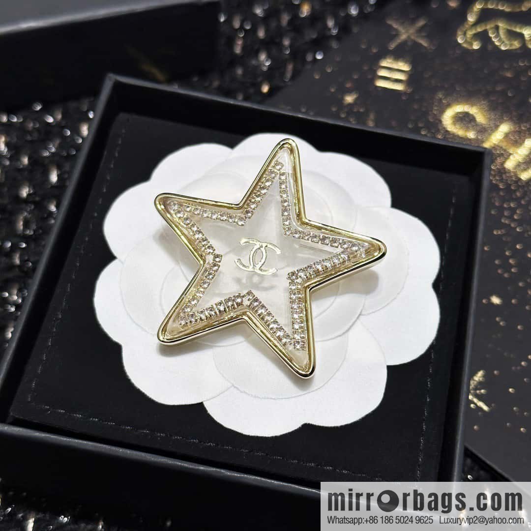 ☀️New ☑️ Chanel Double C Pentagram ⭐ Star Brooch ☀️