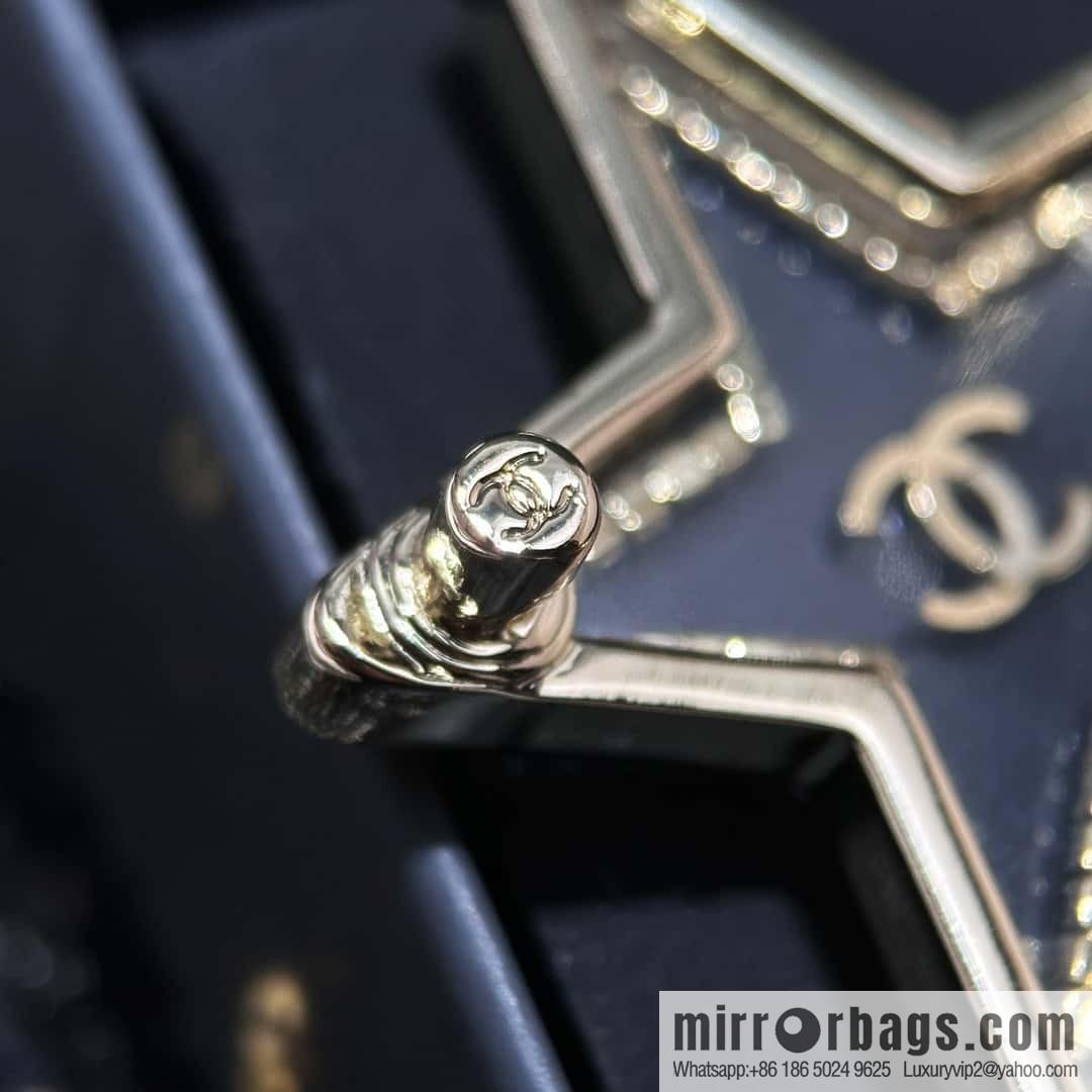 ☀️New ☑️ Chanel Double C Pentagram ⭐ Star Brooch ☀️