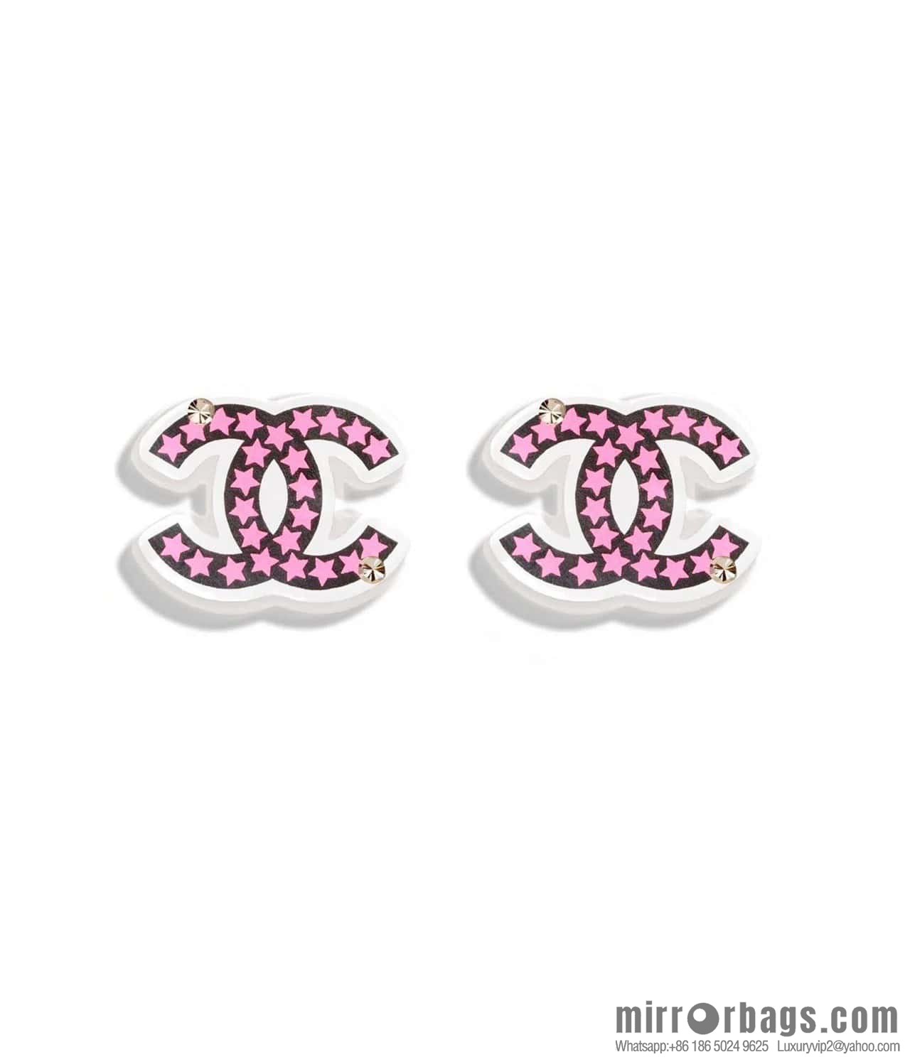 ☀️New ☑️ Chanel double C pentagram ⭐ star stud earrings ☀️