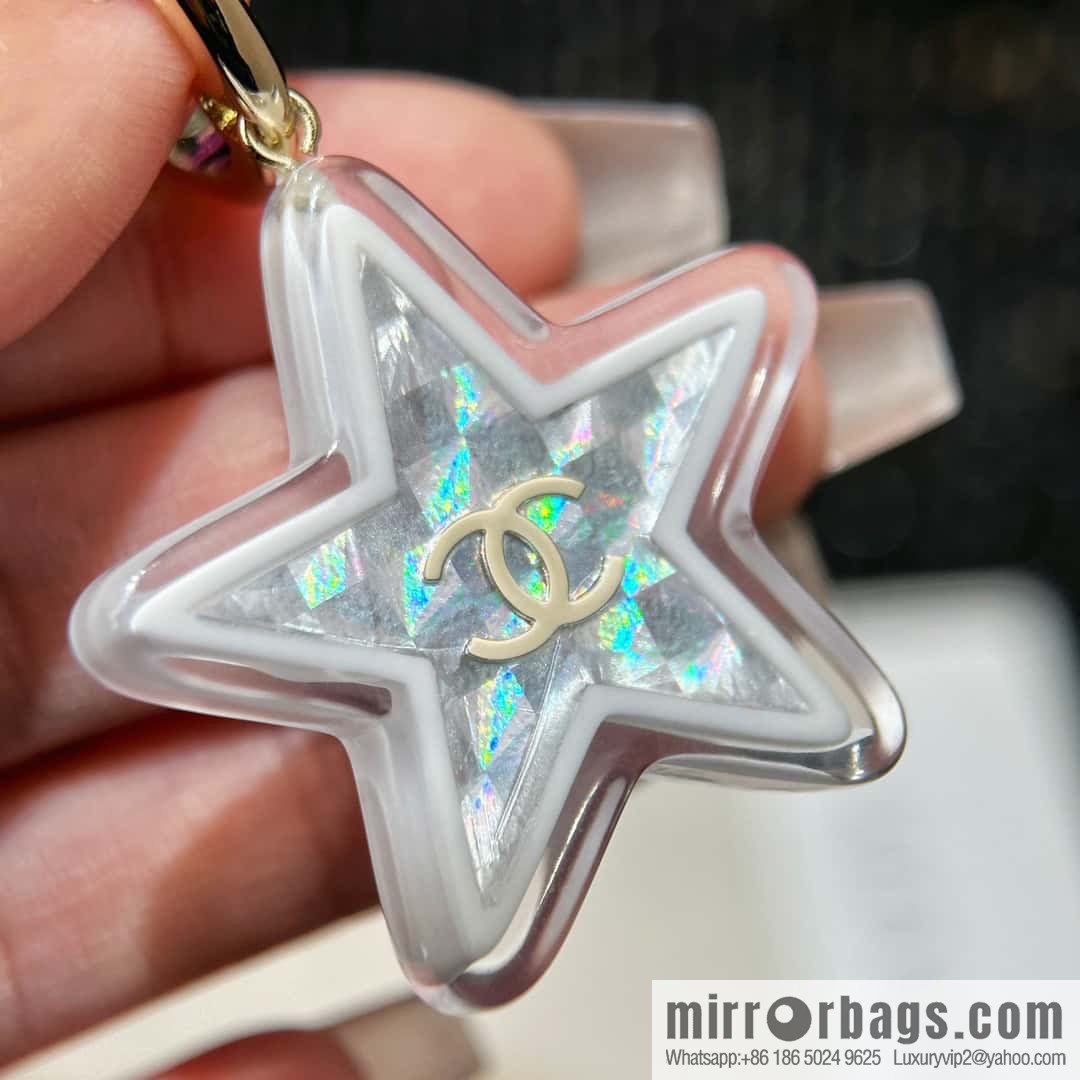 ☀️New ☑️ Chanel c2 double C pentagram ⭐ star stud earrings ☀️