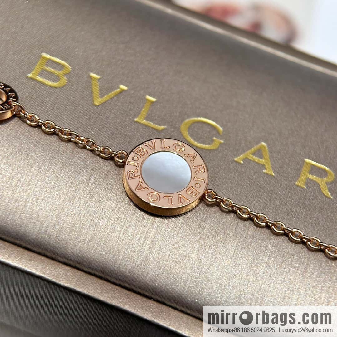 ☀BVLGARI Bulgari round cake four flower bracelet ☀️ rose gold white fritillary, black agate ☀️ can fit 15-19cm hand circumference