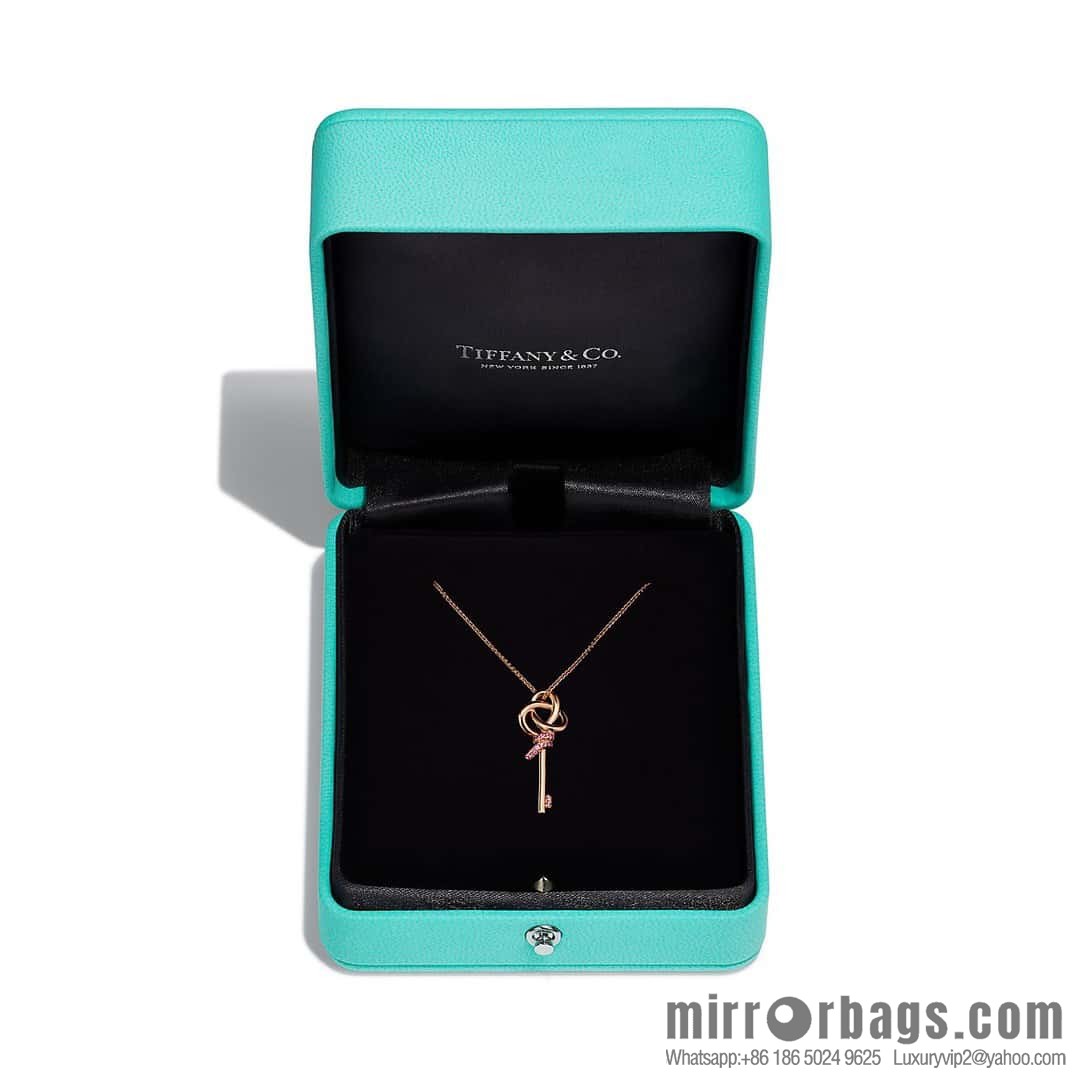❗️New ❗️ New ☑️ TIFFANY & Co. Woven Pink Diamond Key Necklace