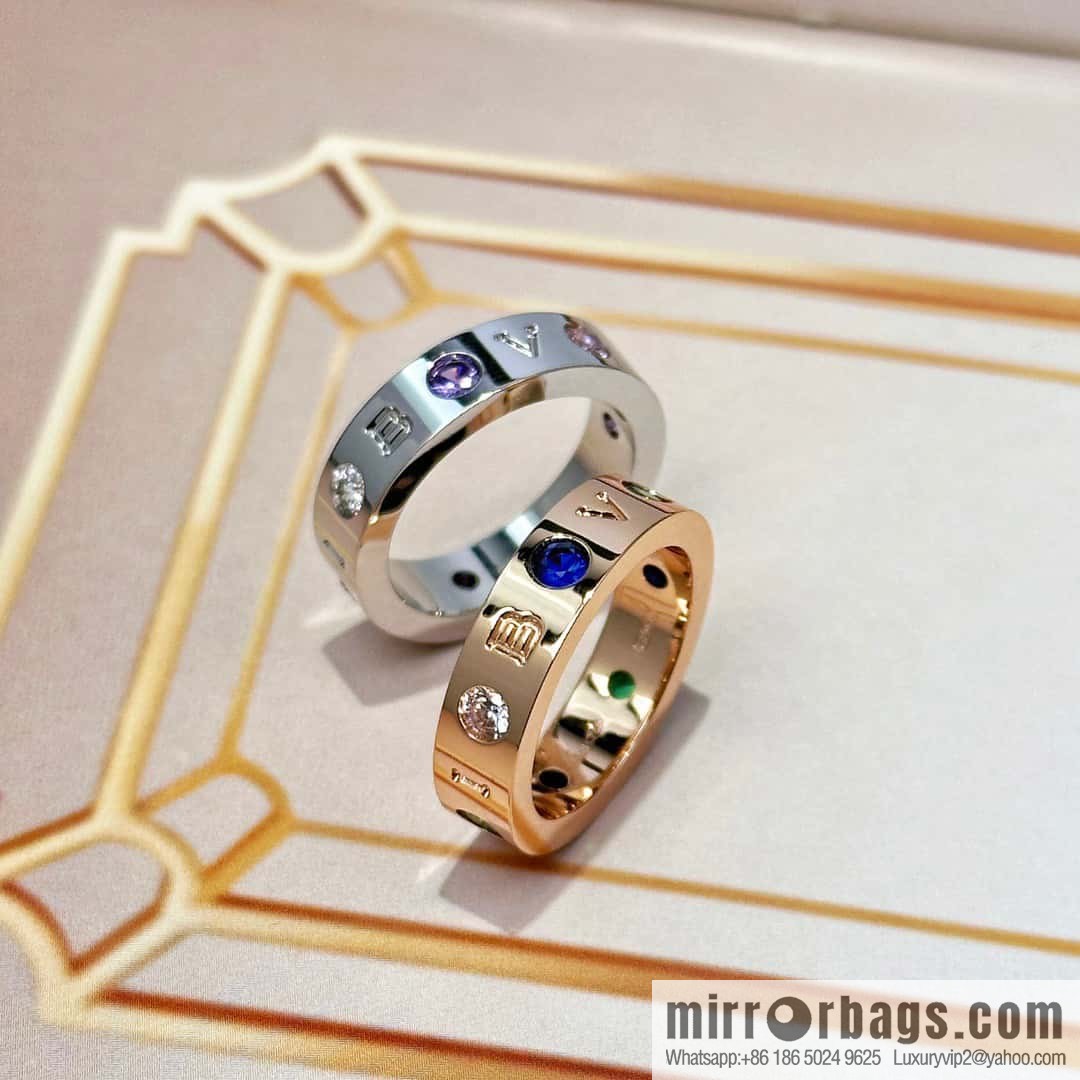 ☀BVLGARI Bulgari Diamond English Alphabet Ring ☀ Ring 5678