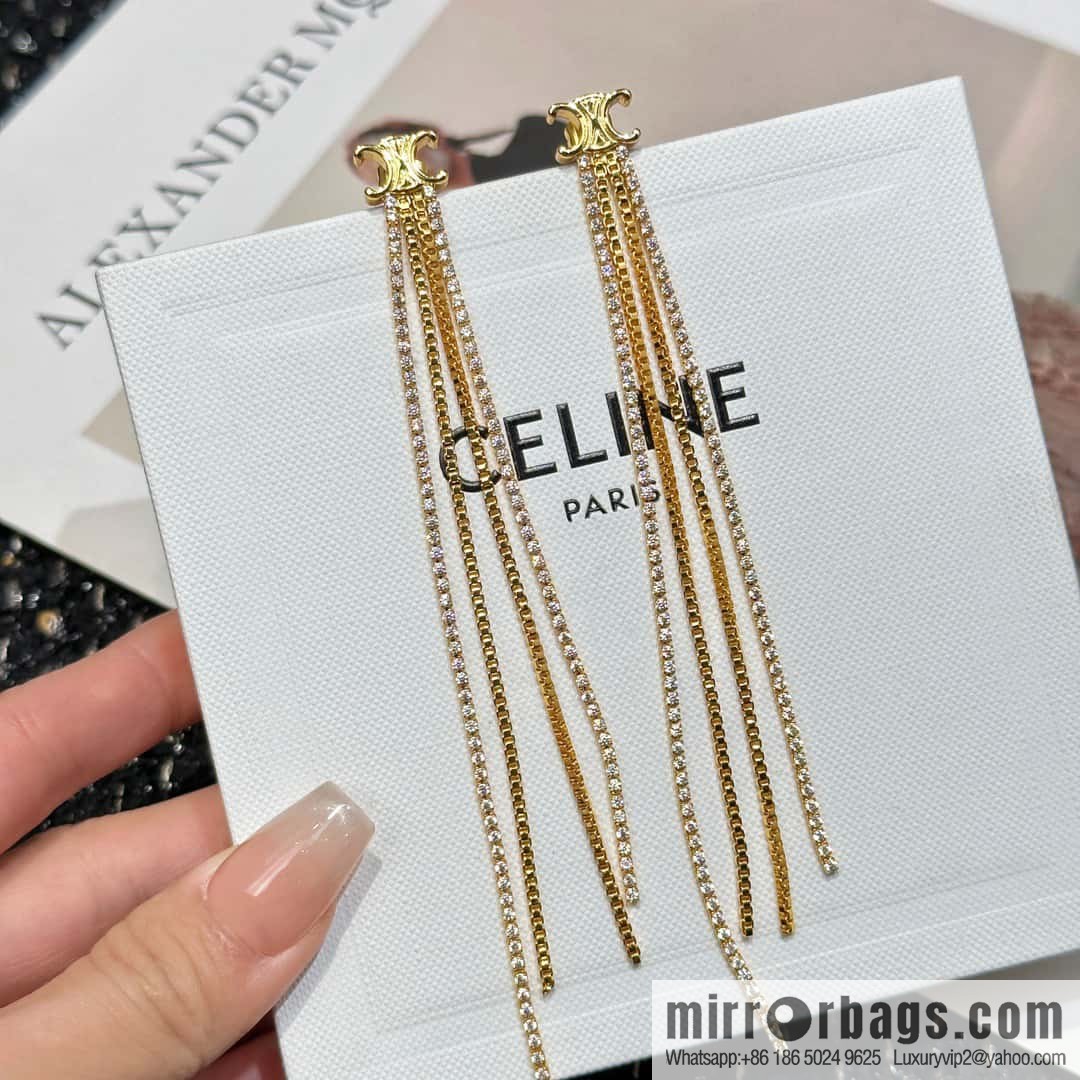 ☀️New ☑️ Celine Celine Arc de Triomphe tassel earrings ☀️
