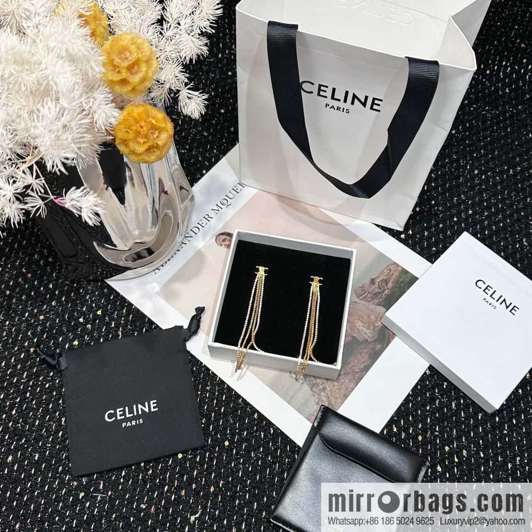 ☀️New ☑️ Celine Celine Arc de Triomphe tassel earrings ☀️