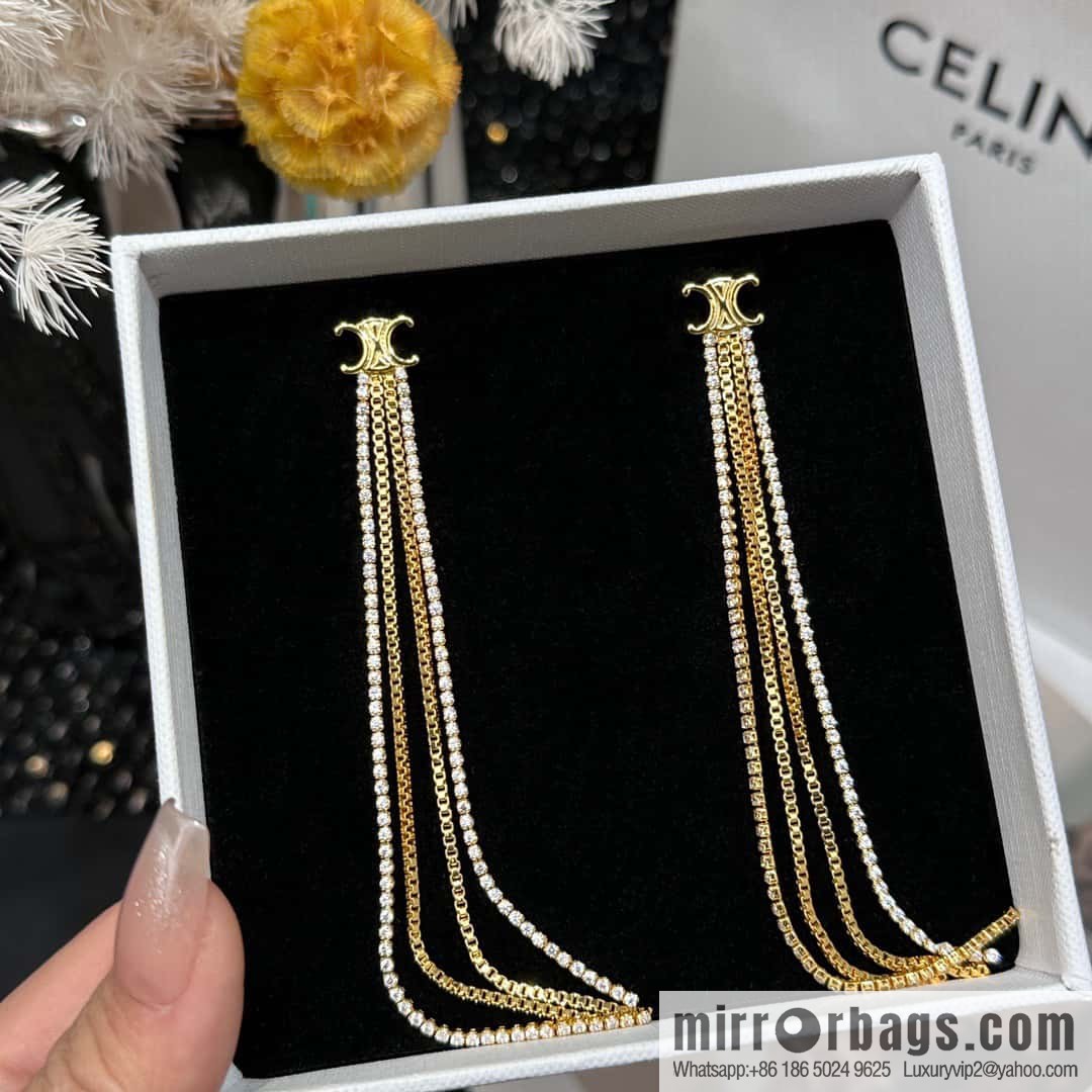☀️New ☑️ Celine Celine Arc de Triomphe tassel earrings ☀️
