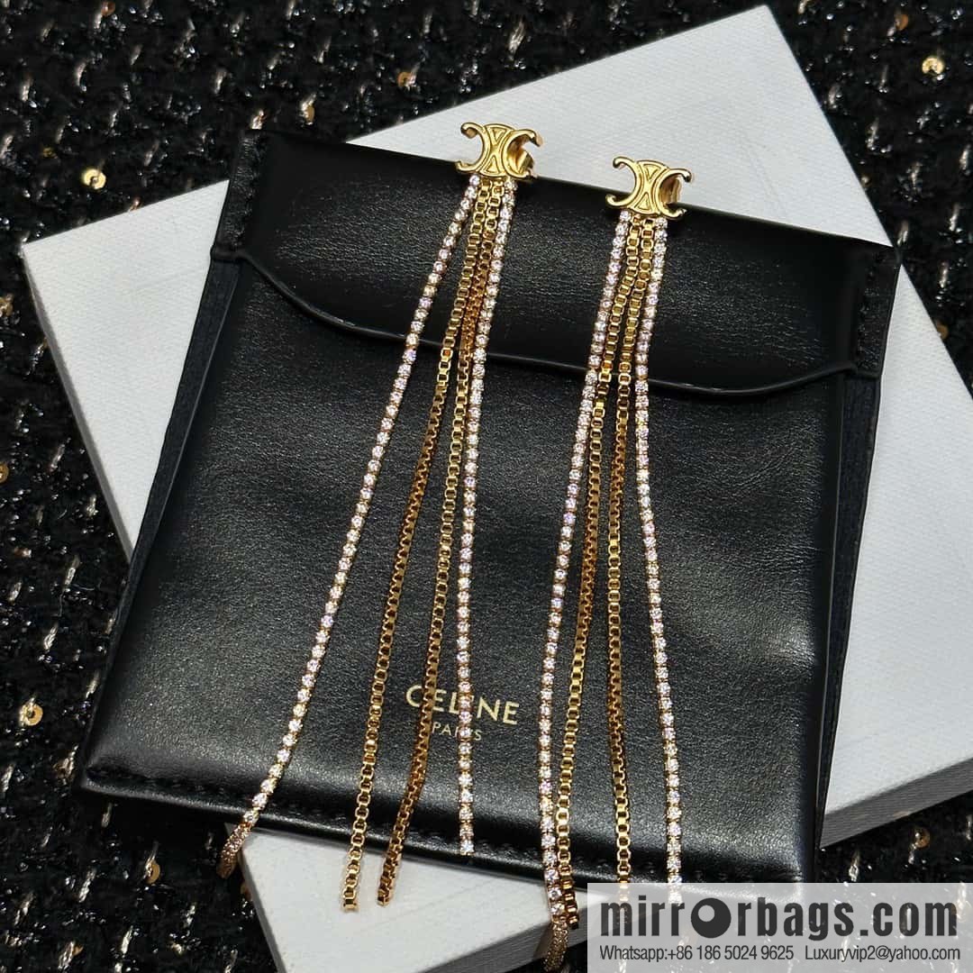 ☀️New ☑️ Celine Celine Arc de Triomphe tassel earrings ☀️
