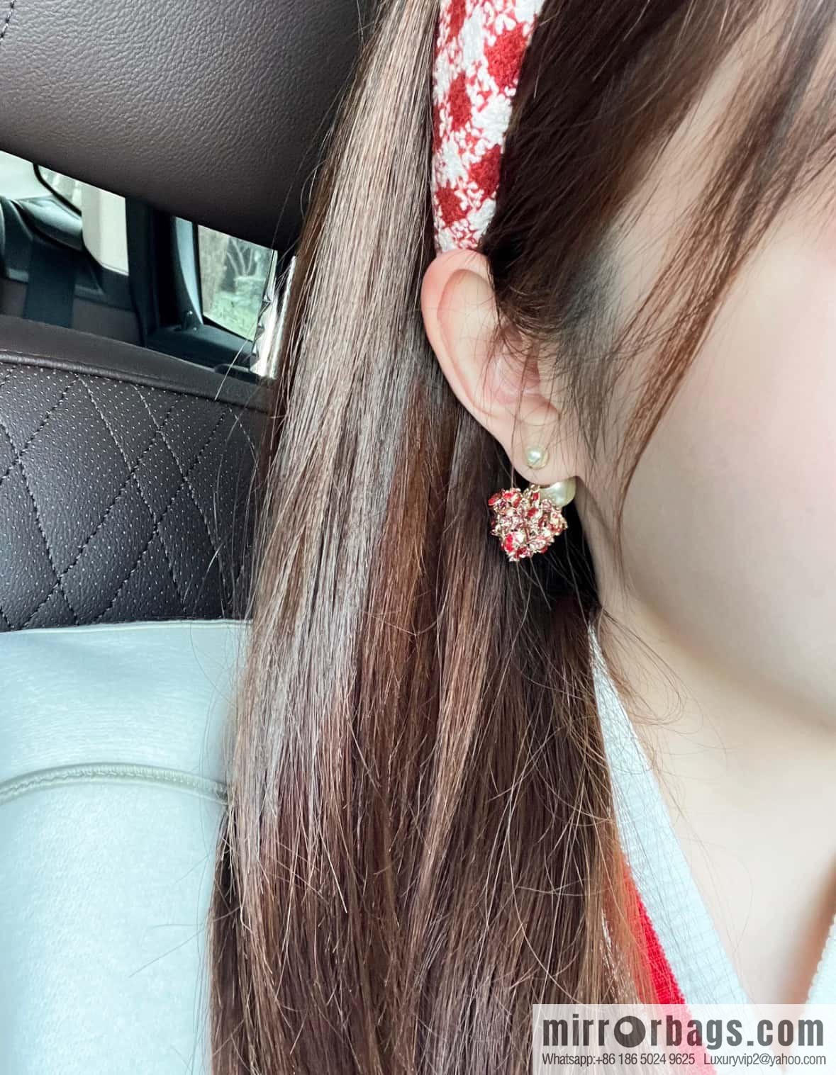 New ☑️ Dior Tribales pink peach heart love flower stud earrings