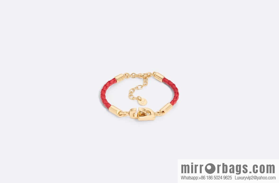 ❗️New ❗️ [Style] DIOR Dior Gold CD LOCK Red Rope Bracelet Hand Rope