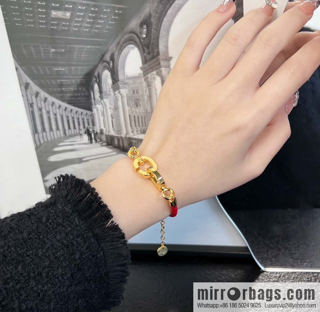 ❗️New ❗️ [Style] DIOR Dior Gold CD LOCK Red Rope Bracelet Hand Rope