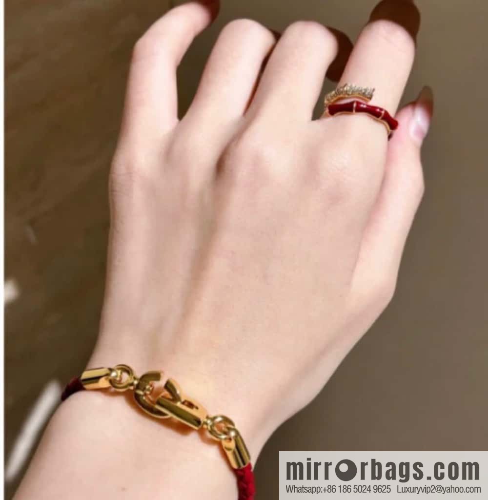 ❗️New ❗️ [Style] DIOR Dior Gold CD LOCK Red Rope Bracelet Hand Rope