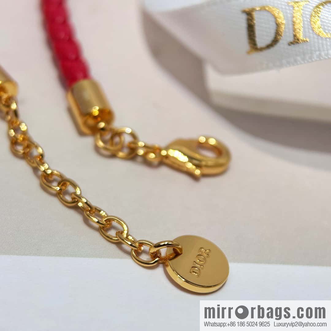 ❗️New ❗️ [Style] DIOR Dior Gold CD LOCK Red Rope Bracelet Hand Rope