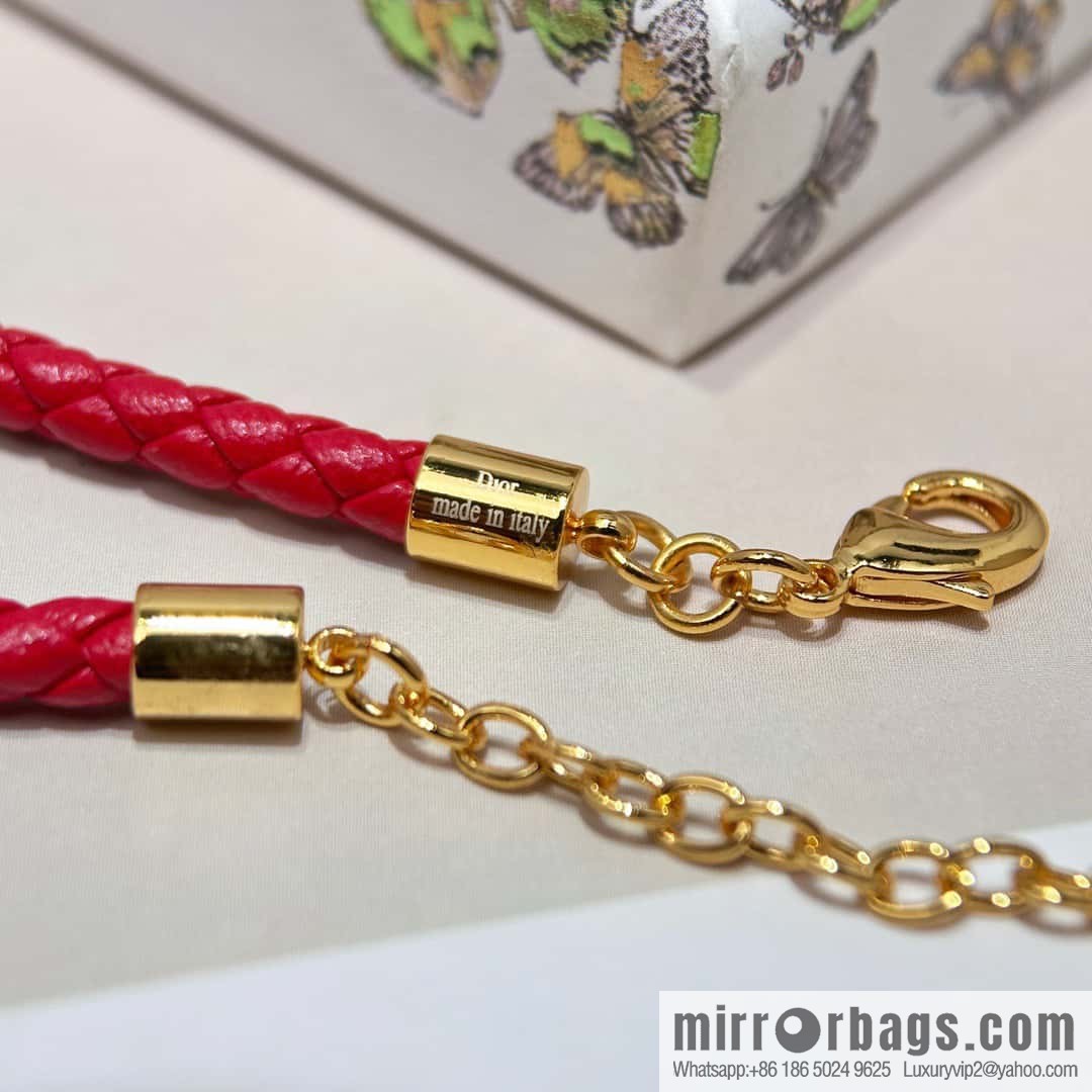 ❗️New ❗️ [Style] DIOR Dior Gold CD LOCK Red Rope Bracelet Hand Rope