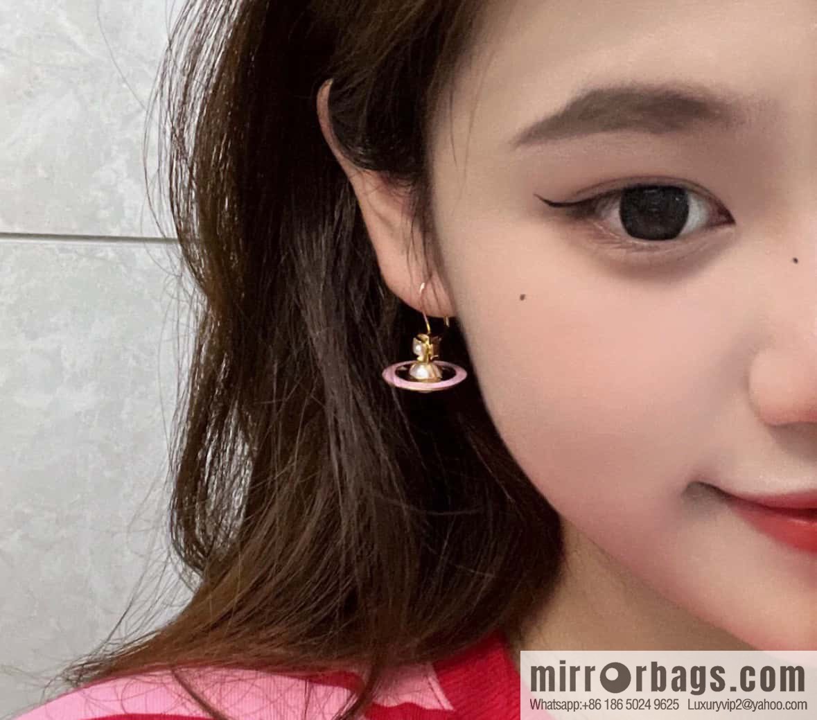 ❗️New ❗️ Original order y New ☑️ Vivienne Westwood Queen Mother Saturn stud earrings