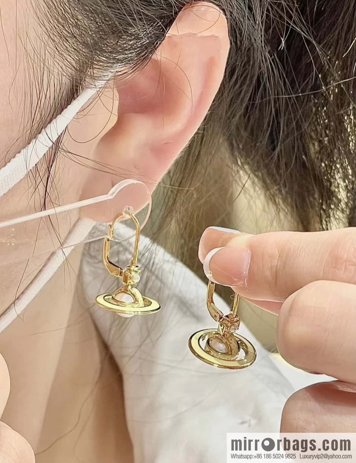 ❗️New ❗️ Original order y New ☑️ Vivienne Westwood Queen Mother Saturn stud earrings