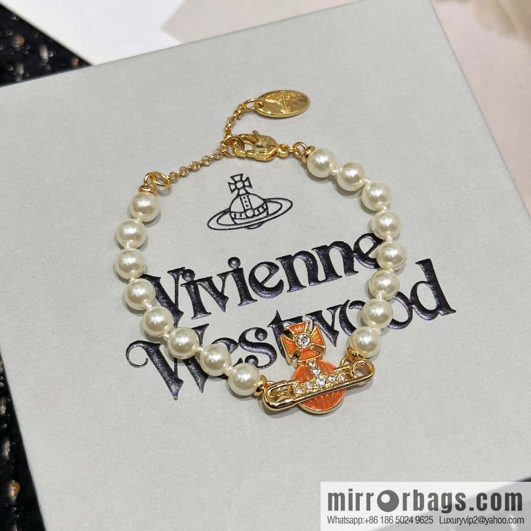 New ☑️ Vivienne Westwood Queen Mother Saturn Pearl Bracelet Necklace
