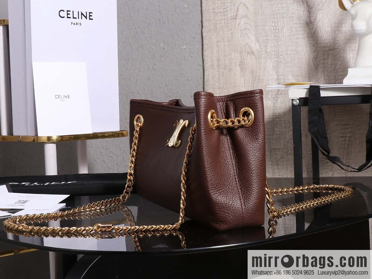 [Premium quality, all steel hardware] CELIN_E23 | NEWSPAPER TRIOMPHE SOFT soft cow leather (fabric) chain bag number: 114253