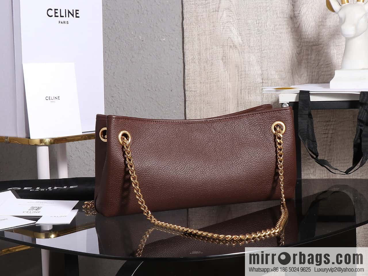 [Premium quality, all steel hardware] CELIN_E23 | NEWSPAPER TRIOMPHE SOFT soft cow leather (fabric) chain bag number: 114253