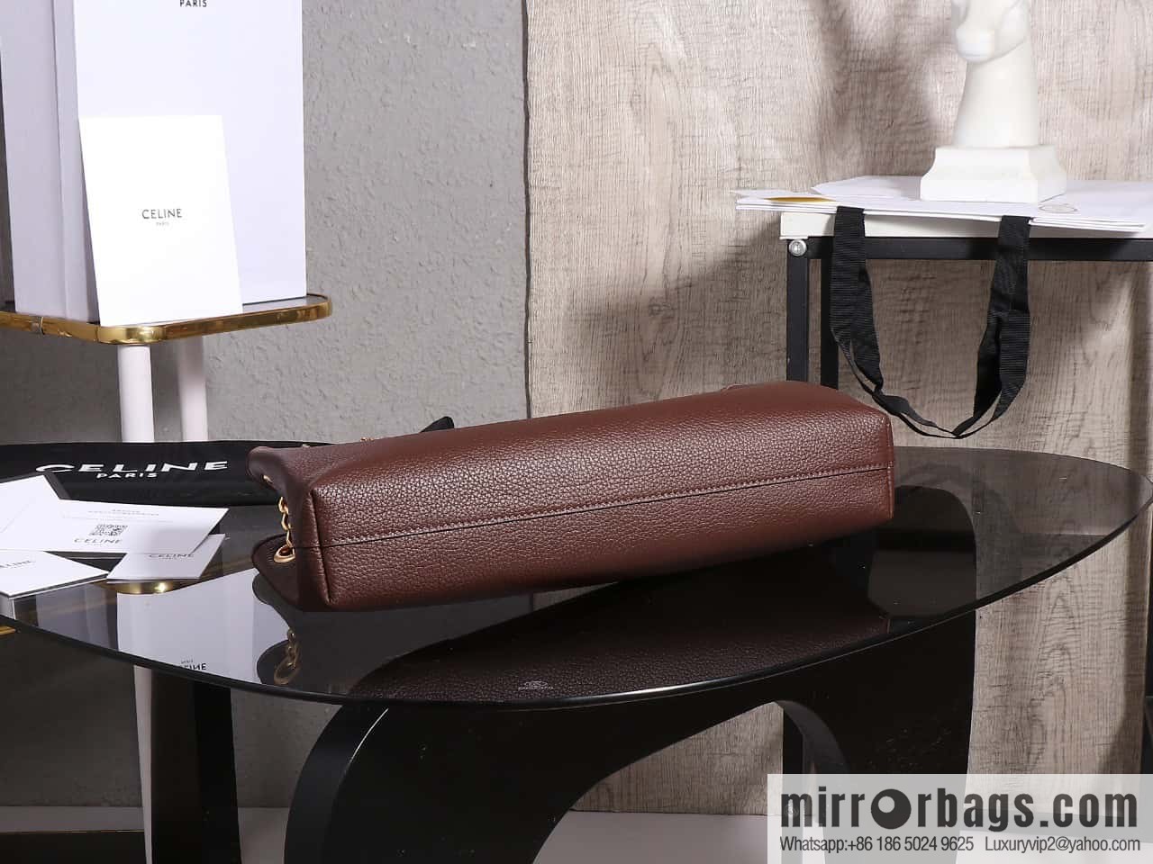 [Premium quality, all steel hardware] CELIN_E23 | NEWSPAPER TRIOMPHE SOFT soft cow leather (fabric) chain bag number: 114253