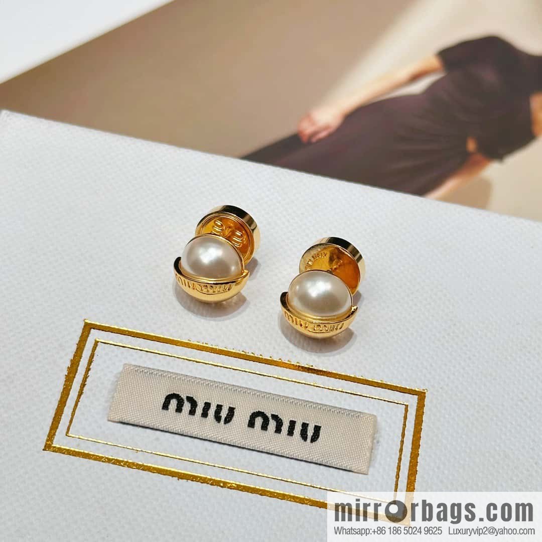 ❗️New ❗️ Miu Miu Miu Pearl Glossy Earrings
