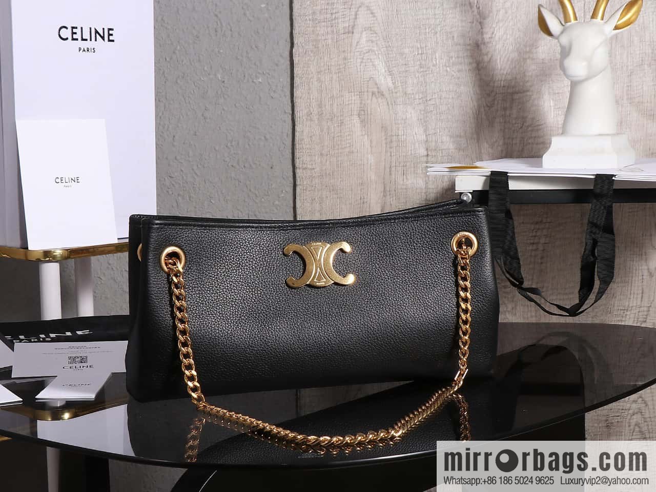 [Premium quality, all steel hardware] CELIN_E23 | NEWSPAPER TRIOMPHE SOFT soft cow leather (fabric) chain bag number: 114253