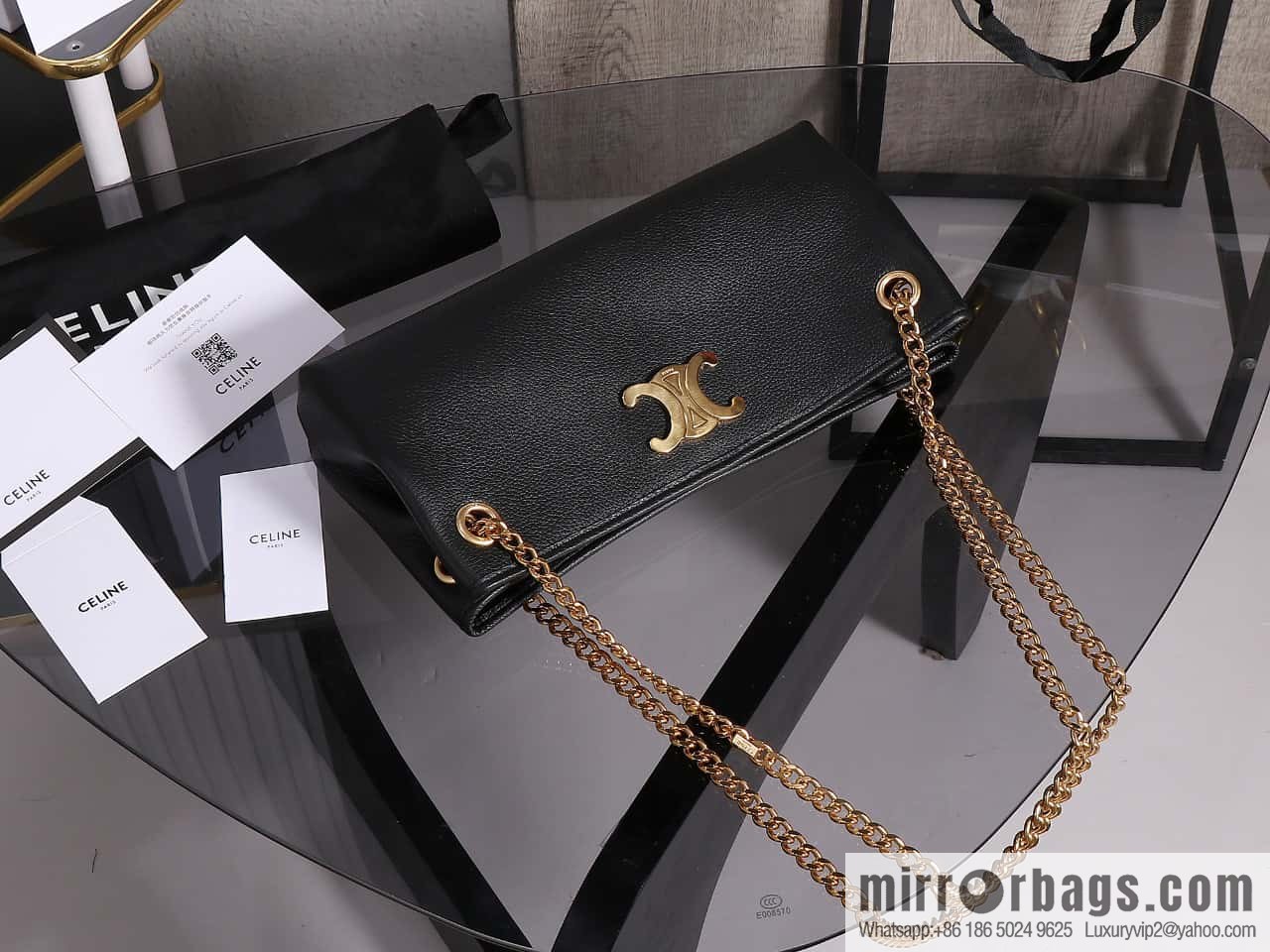 [Premium quality, all steel hardware] CELIN_E23 | NEWSPAPER TRIOMPHE SOFT soft cow leather (fabric) chain bag number: 114253