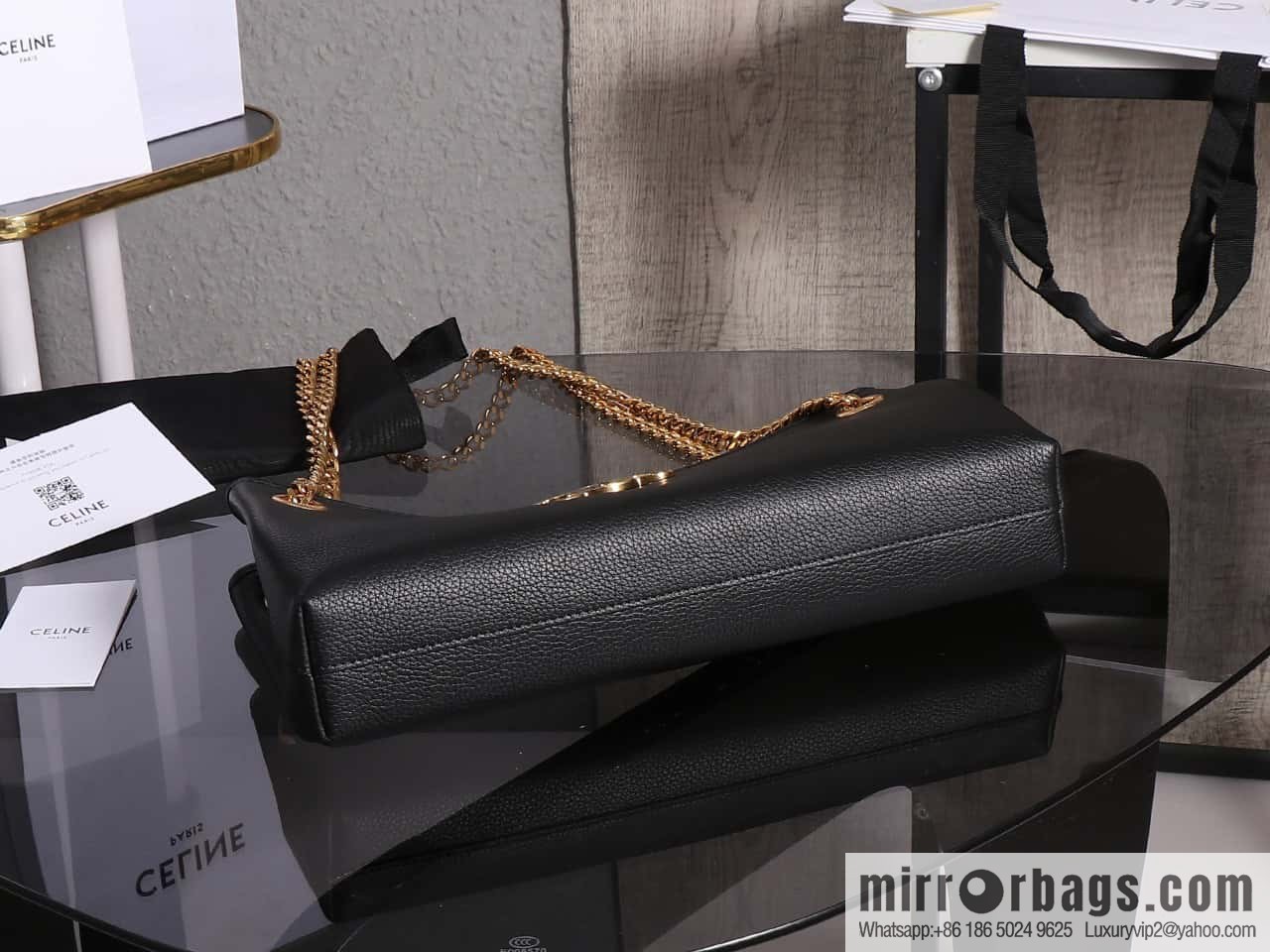 [Premium quality, all steel hardware] CELIN_E23 | NEWSPAPER TRIOMPHE SOFT soft cow leather (fabric) chain bag number: 114253
