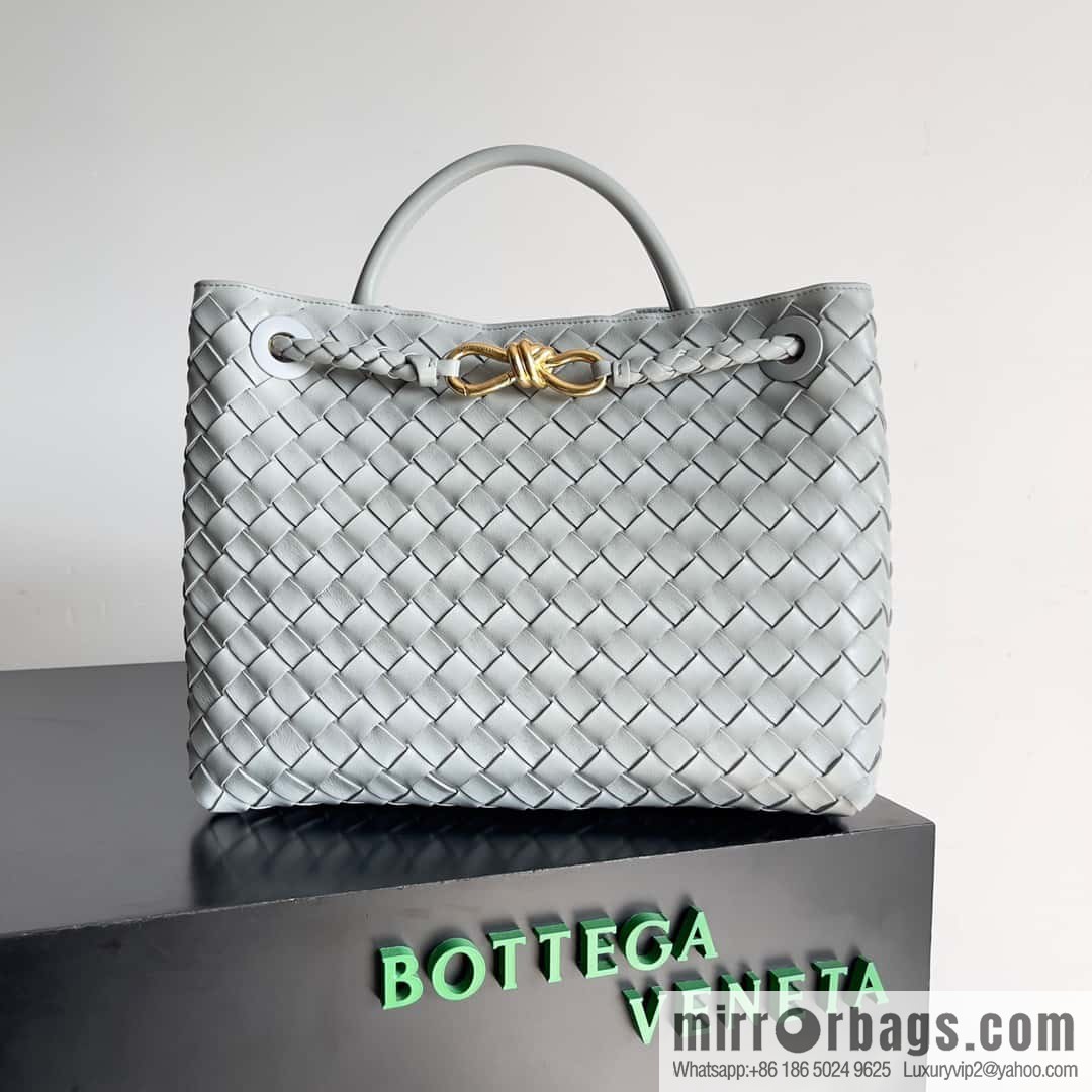 BV Bottega Veneta2023 New Andiamo woven handbag, medium, model number: 743572 agate gray