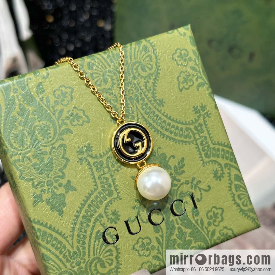 ❗️New ❗️ ☀ new Gucci Gucci double G pearl stud earrings necklace ☀