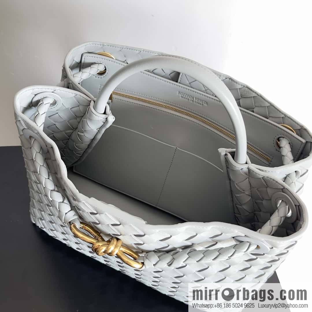 BV Bottega Veneta2023 New Andiamo woven handbag, medium, model number: 743572 agate gray