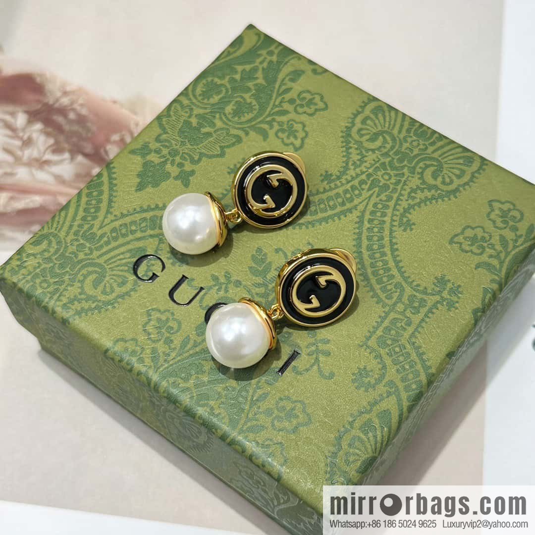 ❗️New ❗️ ☀ new Gucci Gucci double G pearl stud earrings necklace ☀