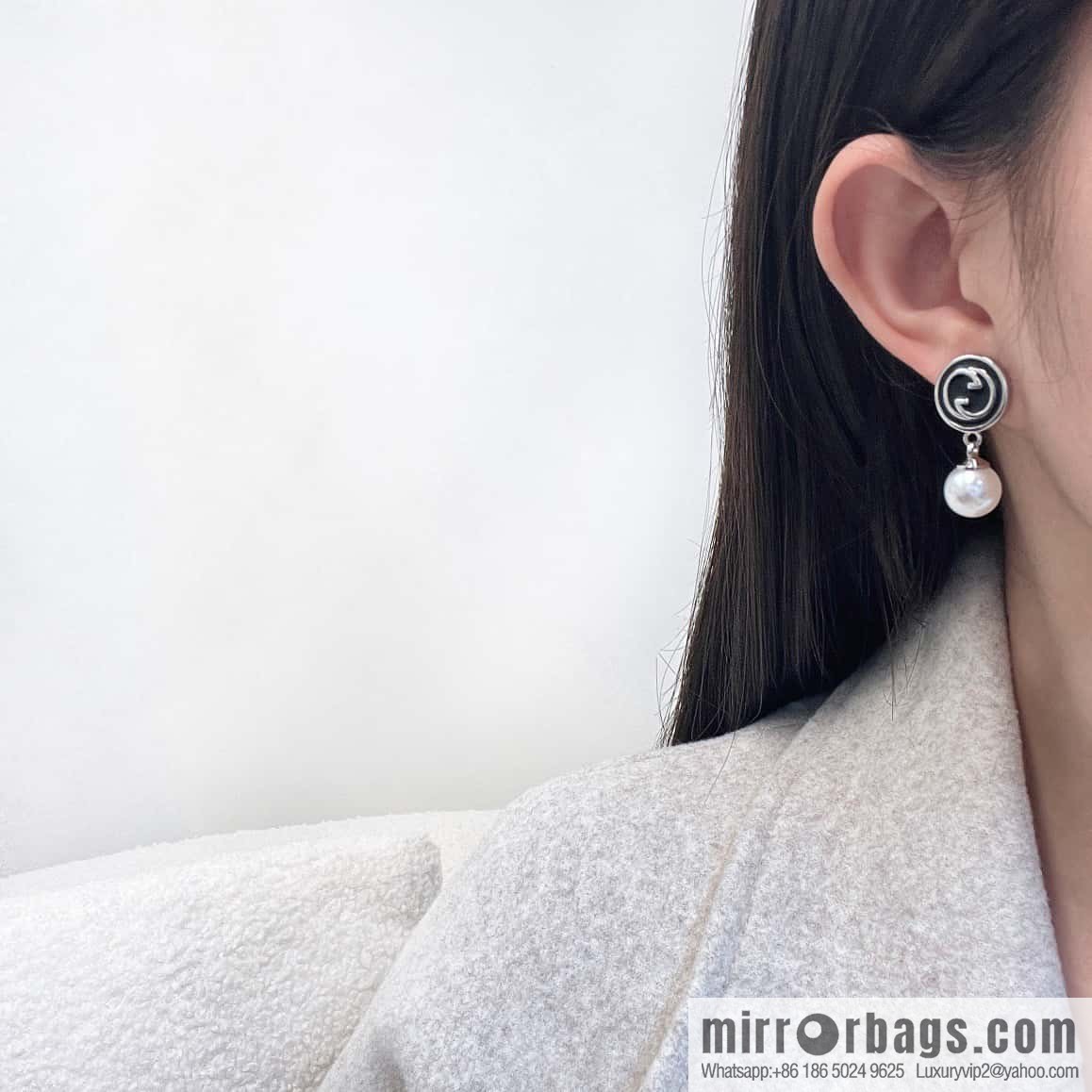 ❗️New ❗️ ☀ new Gucci Gucci double G pearl stud earrings necklace ☀