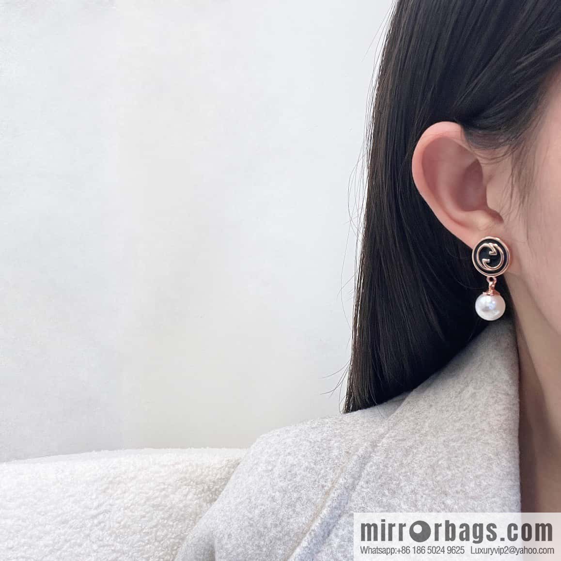 ❗️New ❗️ ☀ new Gucci Gucci double G pearl stud earrings necklace ☀