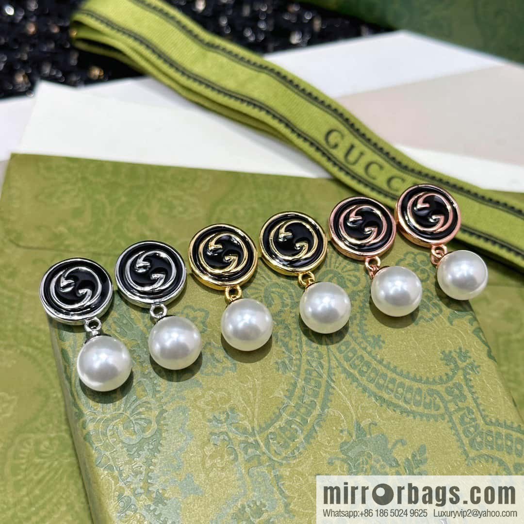 ❗️New ❗️ ☀ new Gucci Gucci double G pearl stud earrings necklace ☀