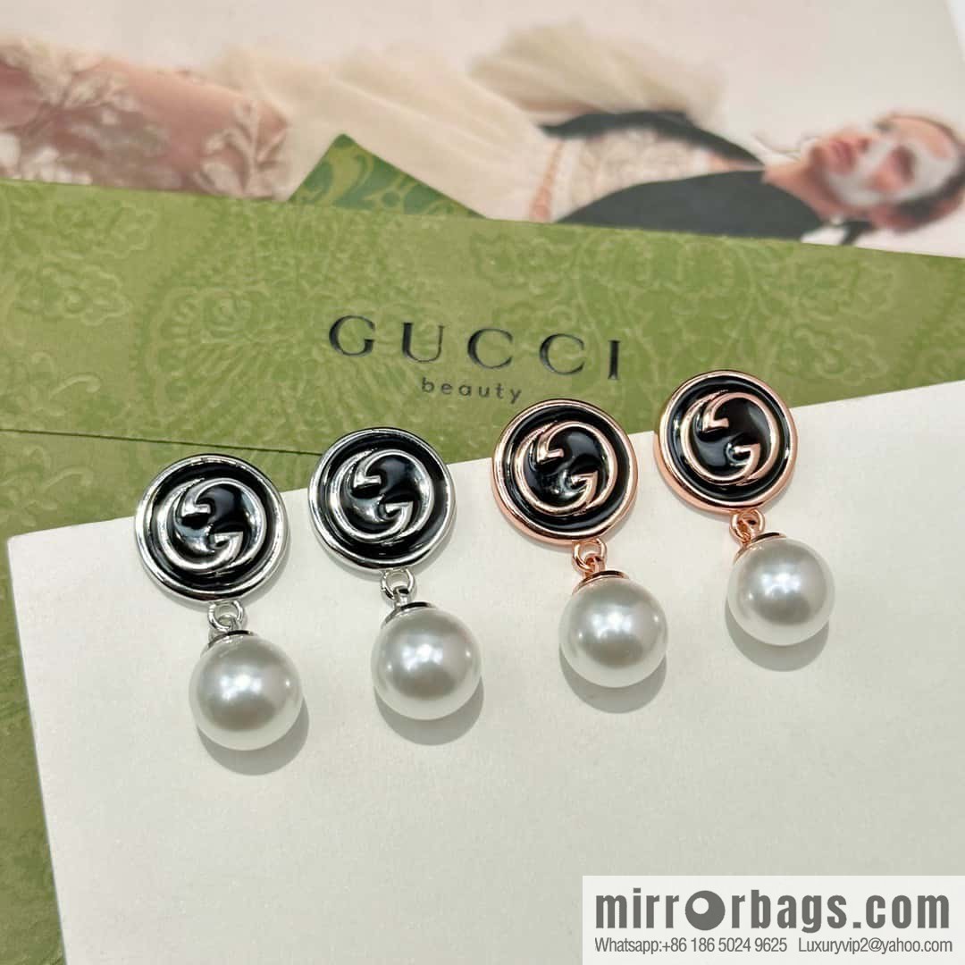 ❗️New ❗️ ☀ new Gucci Gucci double G pearl stud earrings necklace ☀