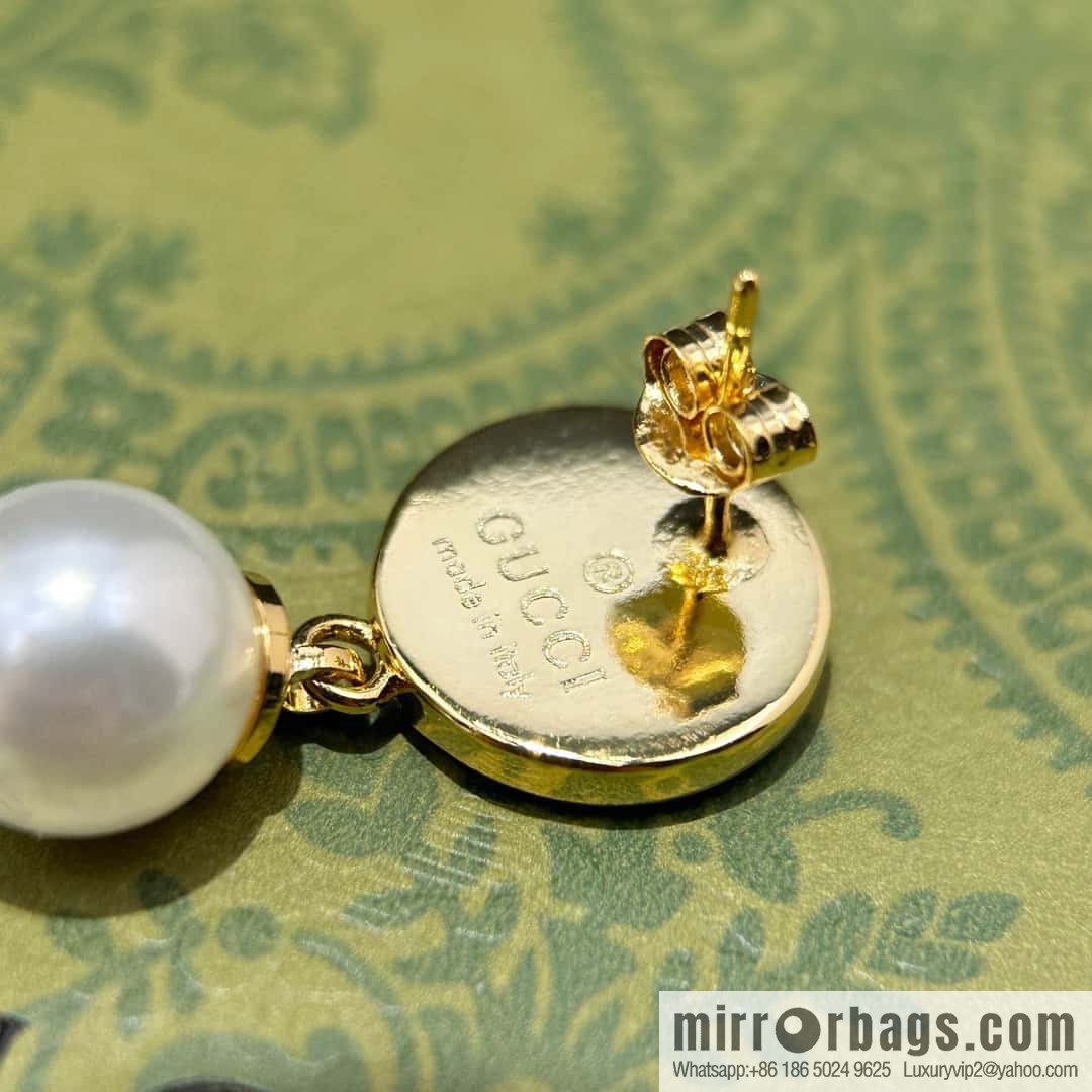 ❗️New ❗️ ☀ new Gucci Gucci double G pearl stud earrings necklace ☀