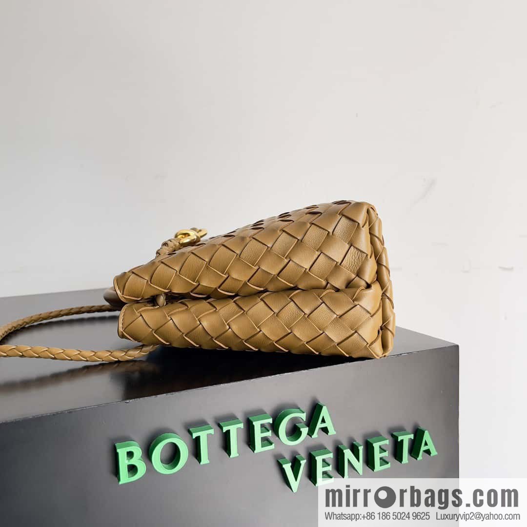 BV's 2023 new Andiamond tote bag small model number: 743568 mustard green.
