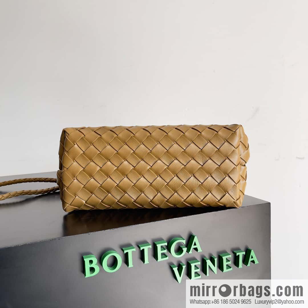 BV's 2023 new Andiamond tote bag small model number: 743568 mustard green.