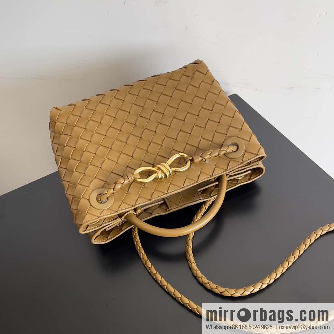 BV's 2023 new Andiamond tote bag small model number: 743568 mustard green.