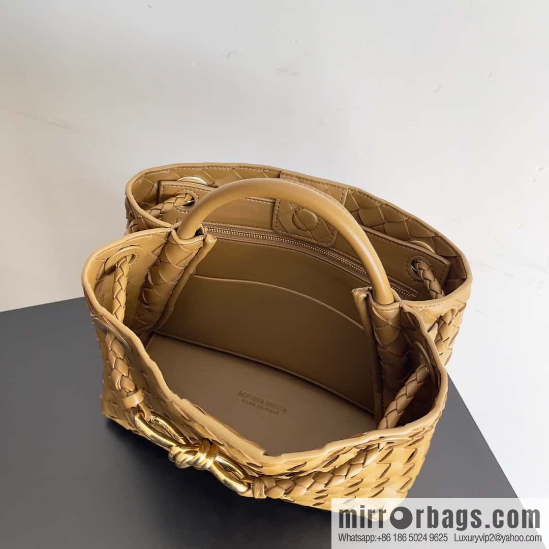 BV's 2023 new Andiamond tote bag small model number: 743568 mustard green.