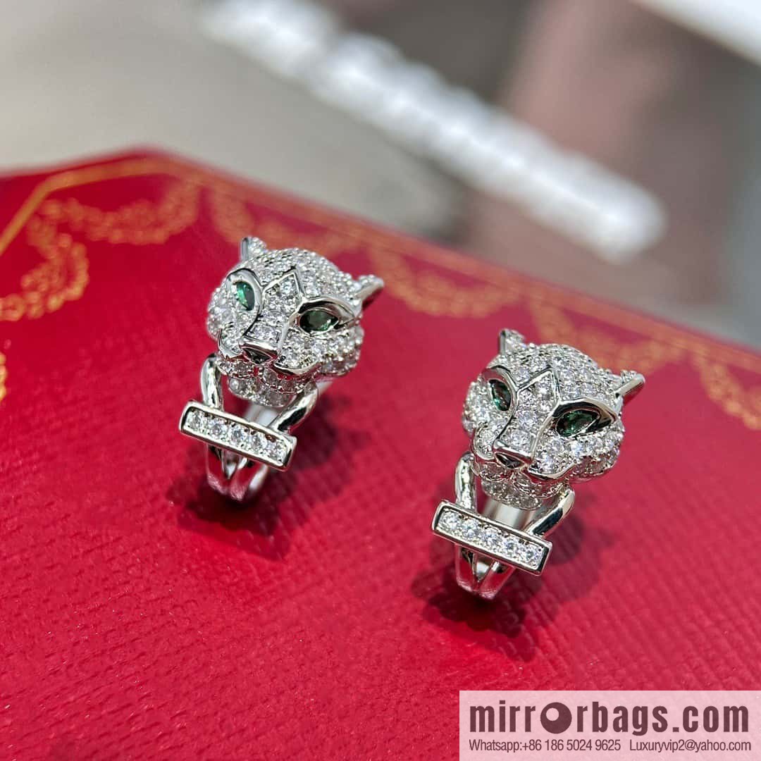 ❗️New product ❗️ ☀️ original order ☀️ Cartier PANTHÜRE DECARTIER Jungle series full drill leopard stud earrings ear shot earrings ☀️