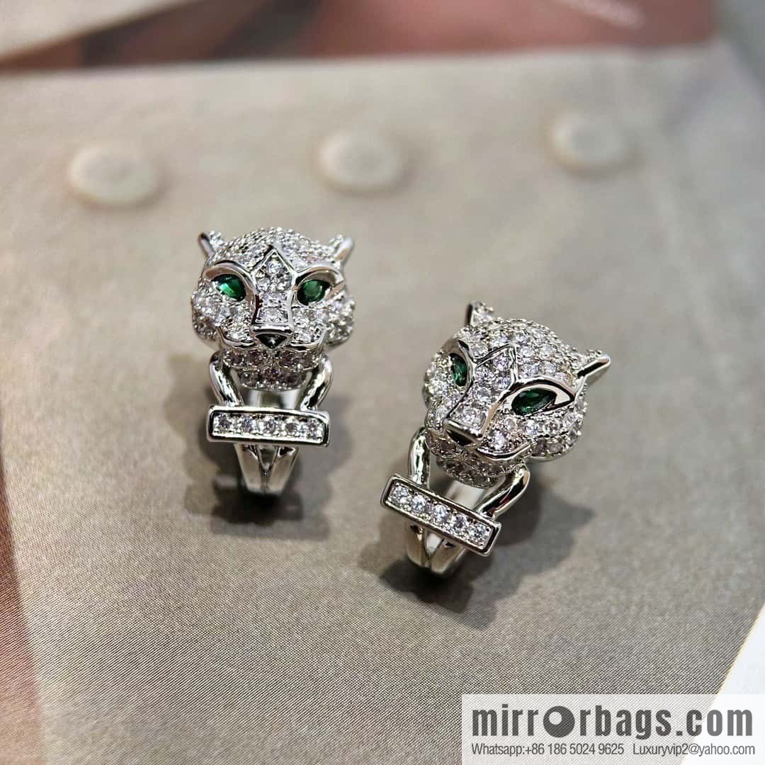 ❗️New product ❗️ ☀️ original order ☀️ Cartier PANTHÜRE DECARTIER Jungle series full drill leopard stud earrings ear shot earrings ☀️
