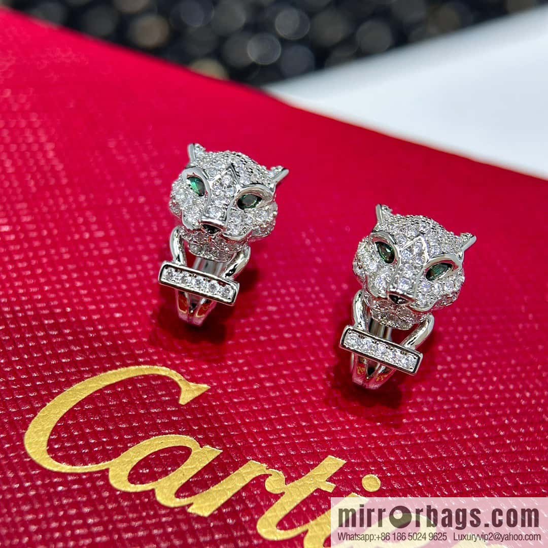 ❗️New product ❗️ ☀️ original order ☀️ Cartier PANTHÜRE DECARTIER Jungle series full drill leopard stud earrings ear shot earrings ☀️