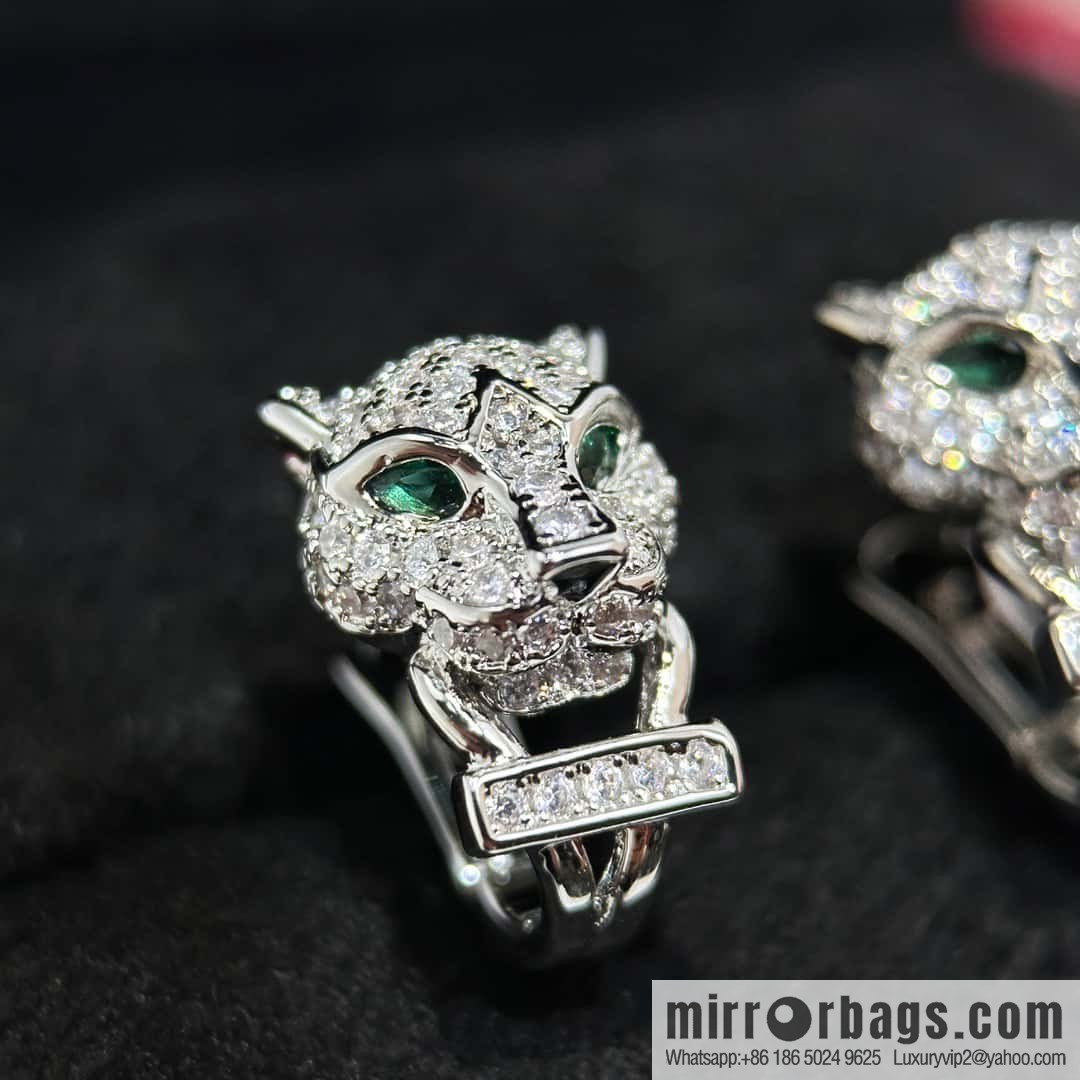 ❗️New product ❗️ ☀️ original order ☀️ Cartier PANTHÜRE DECARTIER Jungle series full drill leopard stud earrings ear shot earrings ☀️