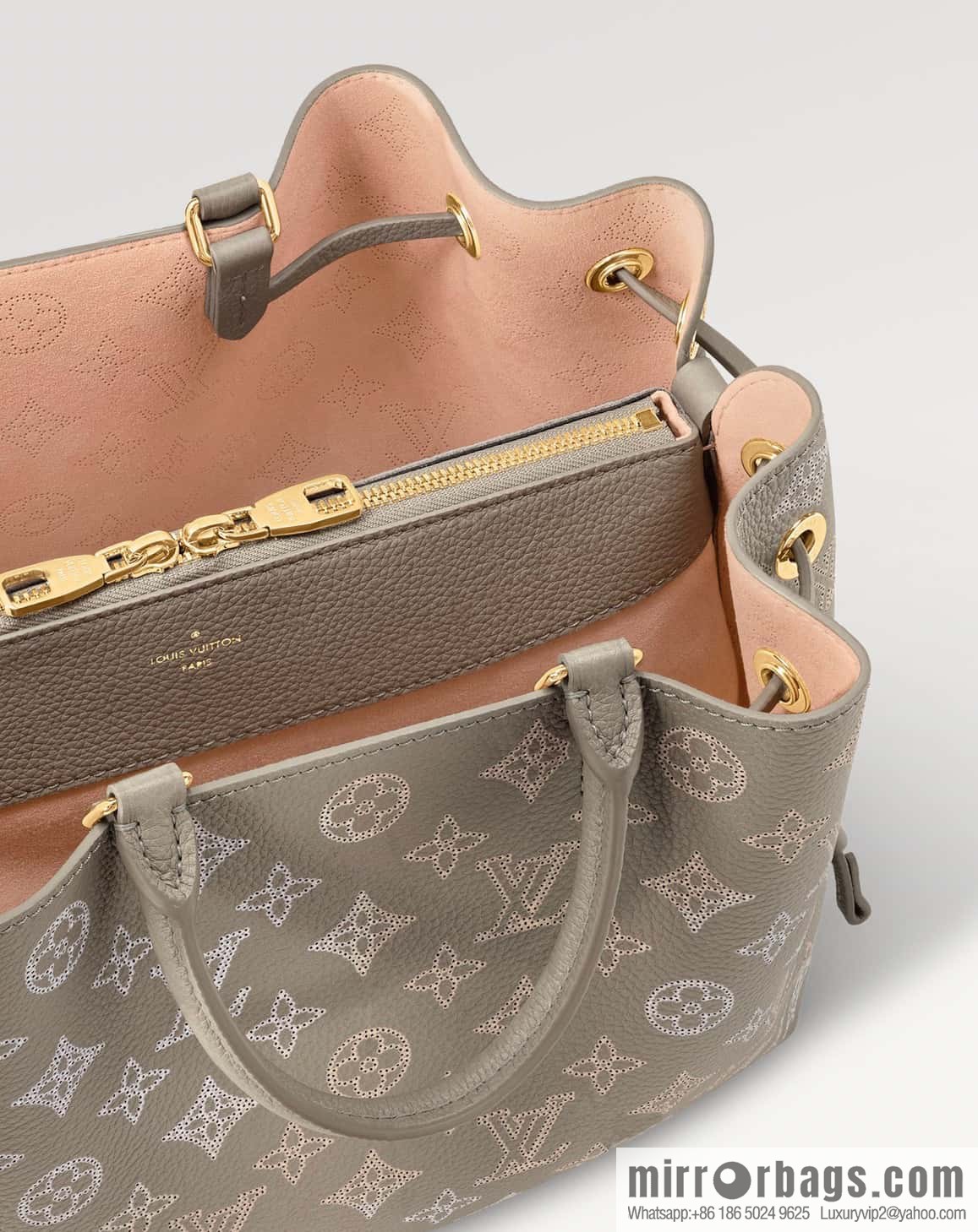 [Original single boutique] M23395 light gray, full leather shopping bag series BELLA TOTE handbag m23395 gray gradual change (cut-out)
