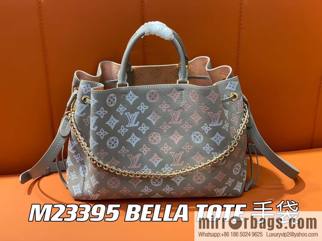 [Original single boutique] M23395 light gray, full leather shopping bag series BELLA TOTE handbag m23395 gray gradual change (cut-out)