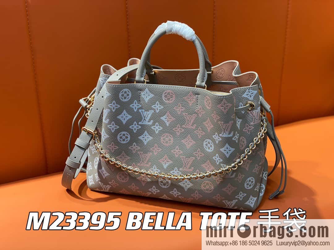 [Original single boutique] M23395 light gray, full leather shopping bag series BELLA TOTE handbag m23395 gray gradual change (cut-out)